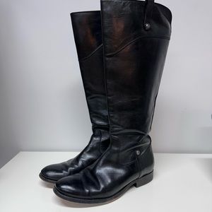Frye Melissa Zip knee high leather boots in black (women’s size 10, used)
